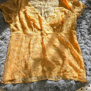 Beautiful, New(never worn, no tags), Gold, Lace Blouse w/metallic highlights.